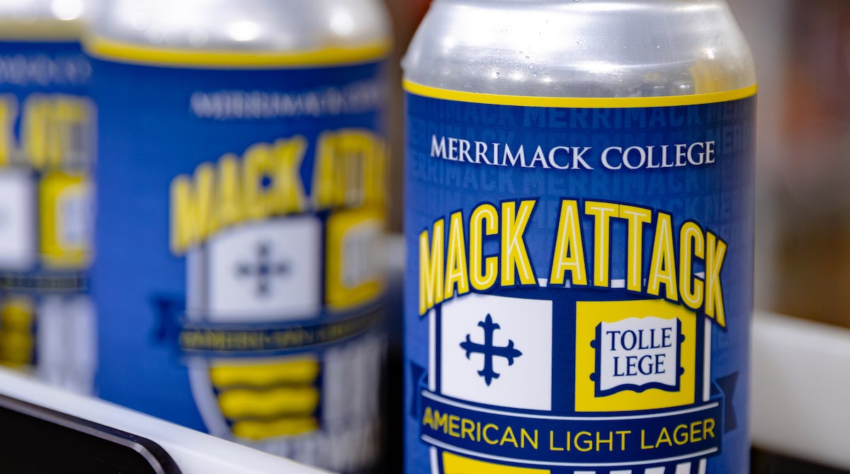 Photo of three cans of Mack Attack beer.